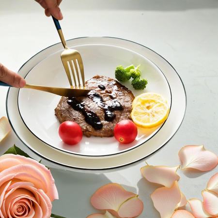 Simple Black Line Ceramic Tableware