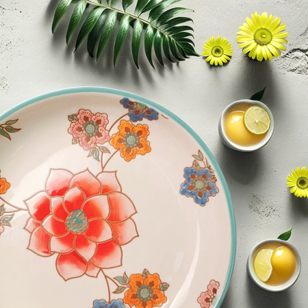 Hand Painted Relief Ceramic Plate