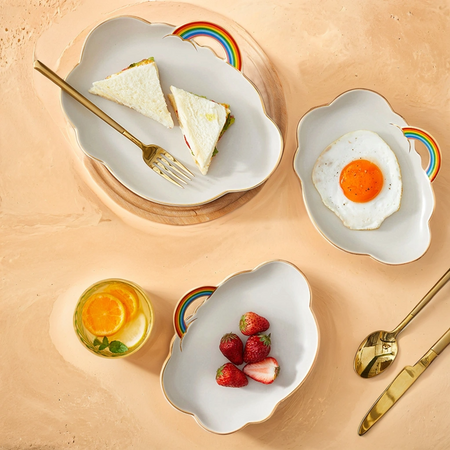 rainbow ceramic tableware